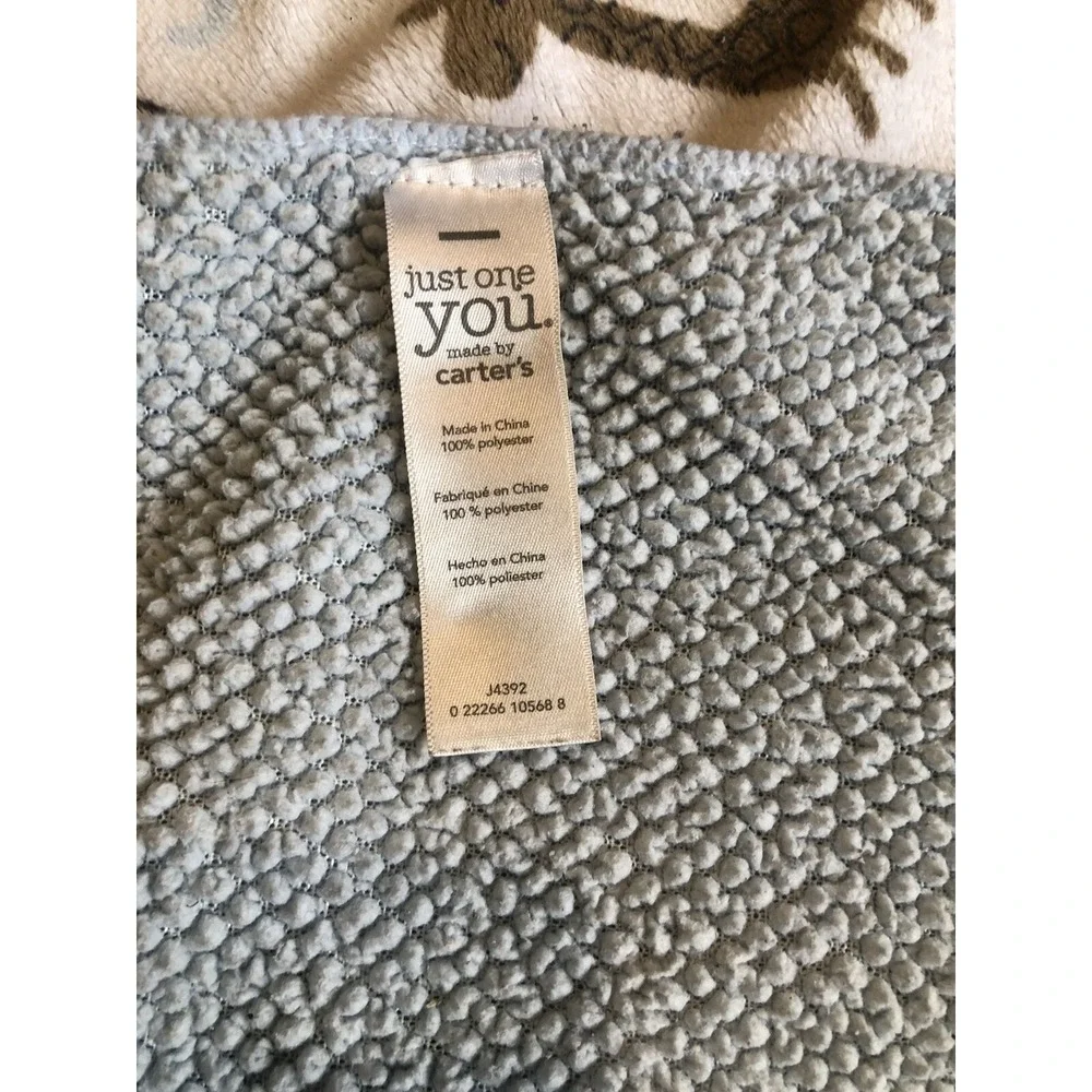 Carter's‎ Just One You Monkey Lovey Baby Blanket Blue Sherpa Giraffe Frog